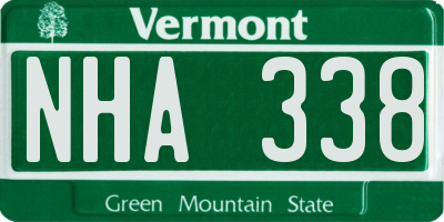 VT license plate NHA338