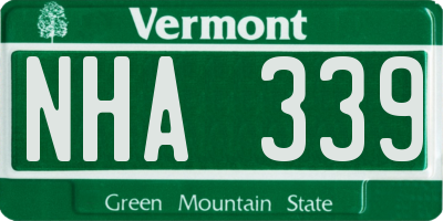 VT license plate NHA339