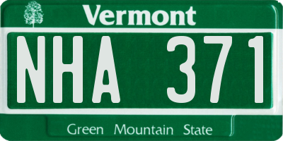 VT license plate NHA371
