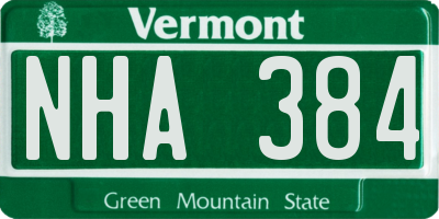 VT license plate NHA384