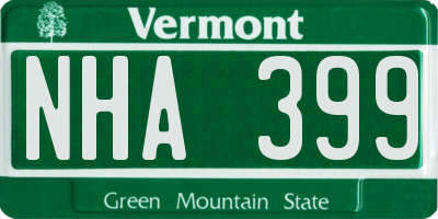 VT license plate NHA399