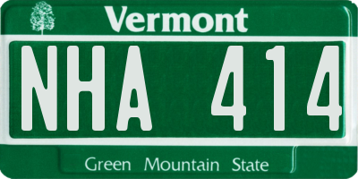 VT license plate NHA414