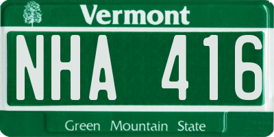 VT license plate NHA416