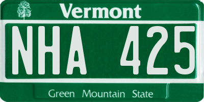 VT license plate NHA425