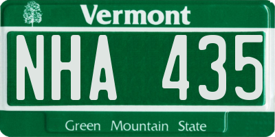 VT license plate NHA435