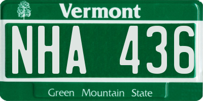 VT license plate NHA436