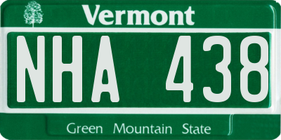 VT license plate NHA438