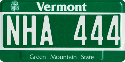 VT license plate NHA444