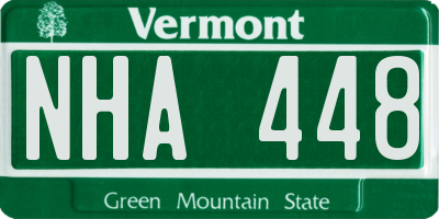 VT license plate NHA448