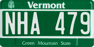 VT license plate NHA479