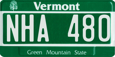VT license plate NHA480