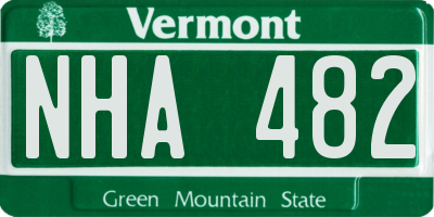 VT license plate NHA482