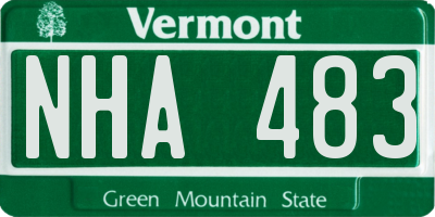 VT license plate NHA483
