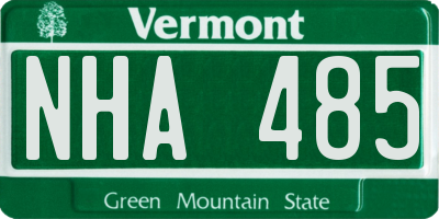 VT license plate NHA485