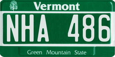 VT license plate NHA486