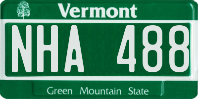 VT license plate NHA488