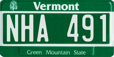 VT license plate NHA491