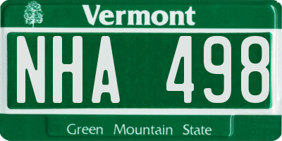 VT license plate NHA498