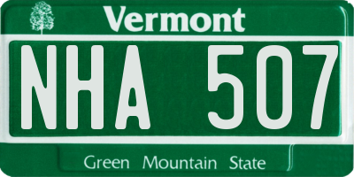 VT license plate NHA507