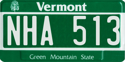 VT license plate NHA513