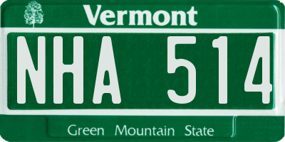 VT license plate NHA514