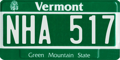 VT license plate NHA517