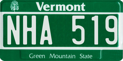 VT license plate NHA519