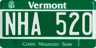 VT license plate NHA520