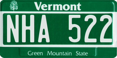 VT license plate NHA522