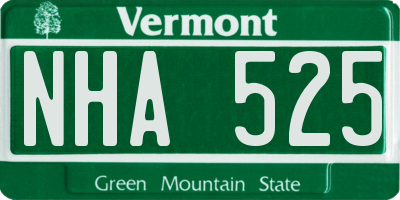 VT license plate NHA525