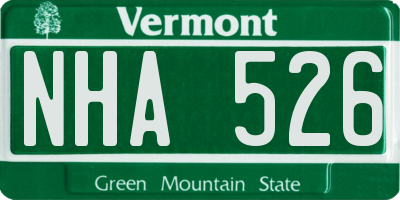 VT license plate NHA526
