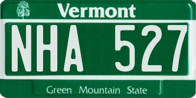 VT license plate NHA527
