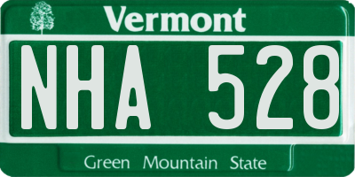 VT license plate NHA528