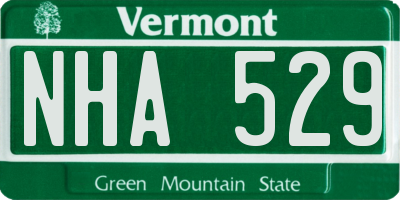 VT license plate NHA529