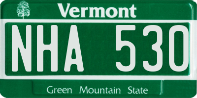 VT license plate NHA530