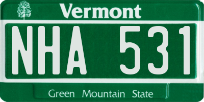 VT license plate NHA531