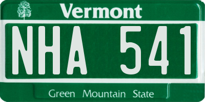 VT license plate NHA541