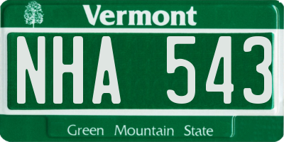 VT license plate NHA543