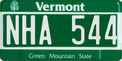 VT license plate NHA544