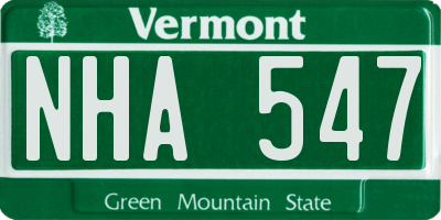 VT license plate NHA547
