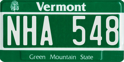 VT license plate NHA548