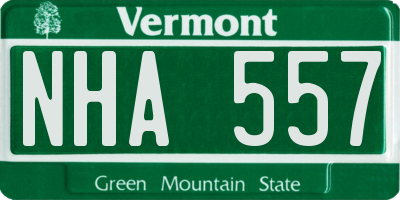 VT license plate NHA557