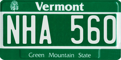 VT license plate NHA560