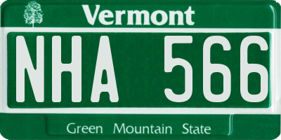 VT license plate NHA566