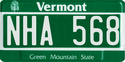 VT license plate NHA568
