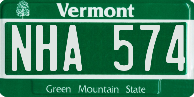 VT license plate NHA574