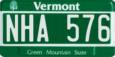 VT license plate NHA576