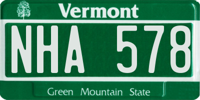 VT license plate NHA578