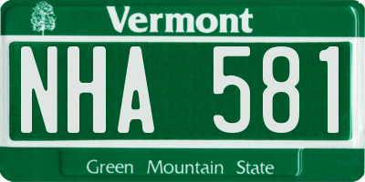 VT license plate NHA581
