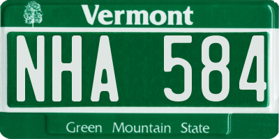 VT license plate NHA584
